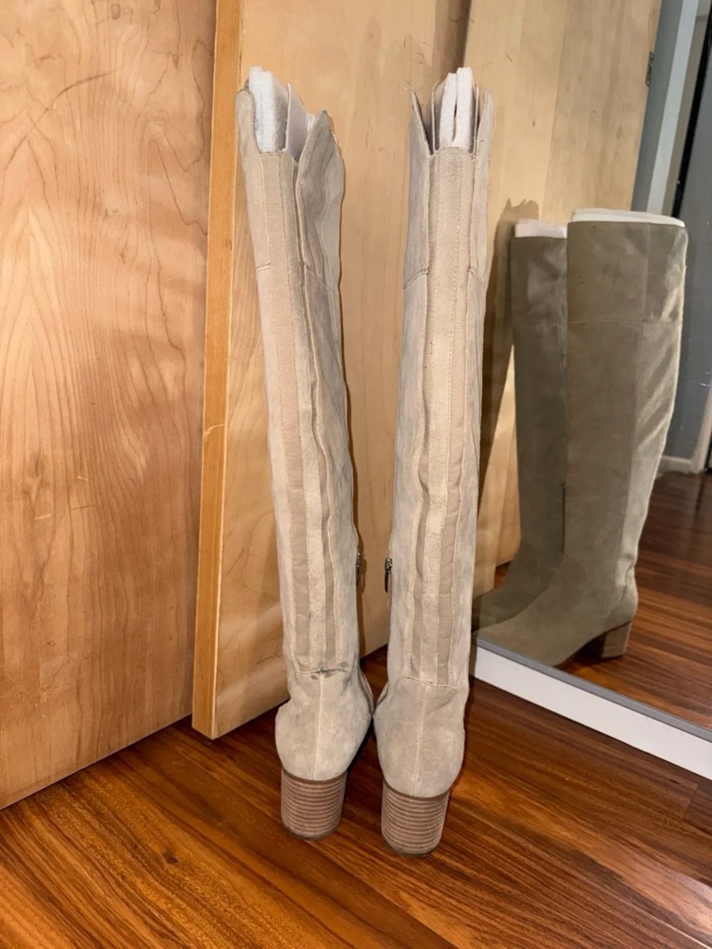 Marc Fisher Suede Over-the-Knee Boots - Light Taupe